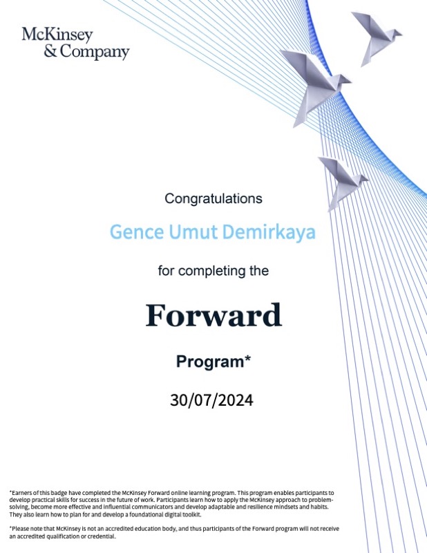 McKinsey Forward Program certificate